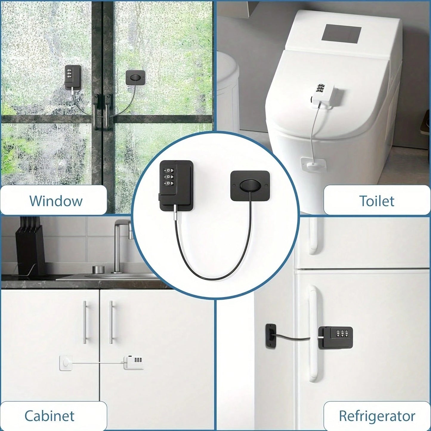 Upgraded Refrigerator Password Lock, Upright Freezer Lock, Cabinet Lock With Password, Child Safety Lock, Black