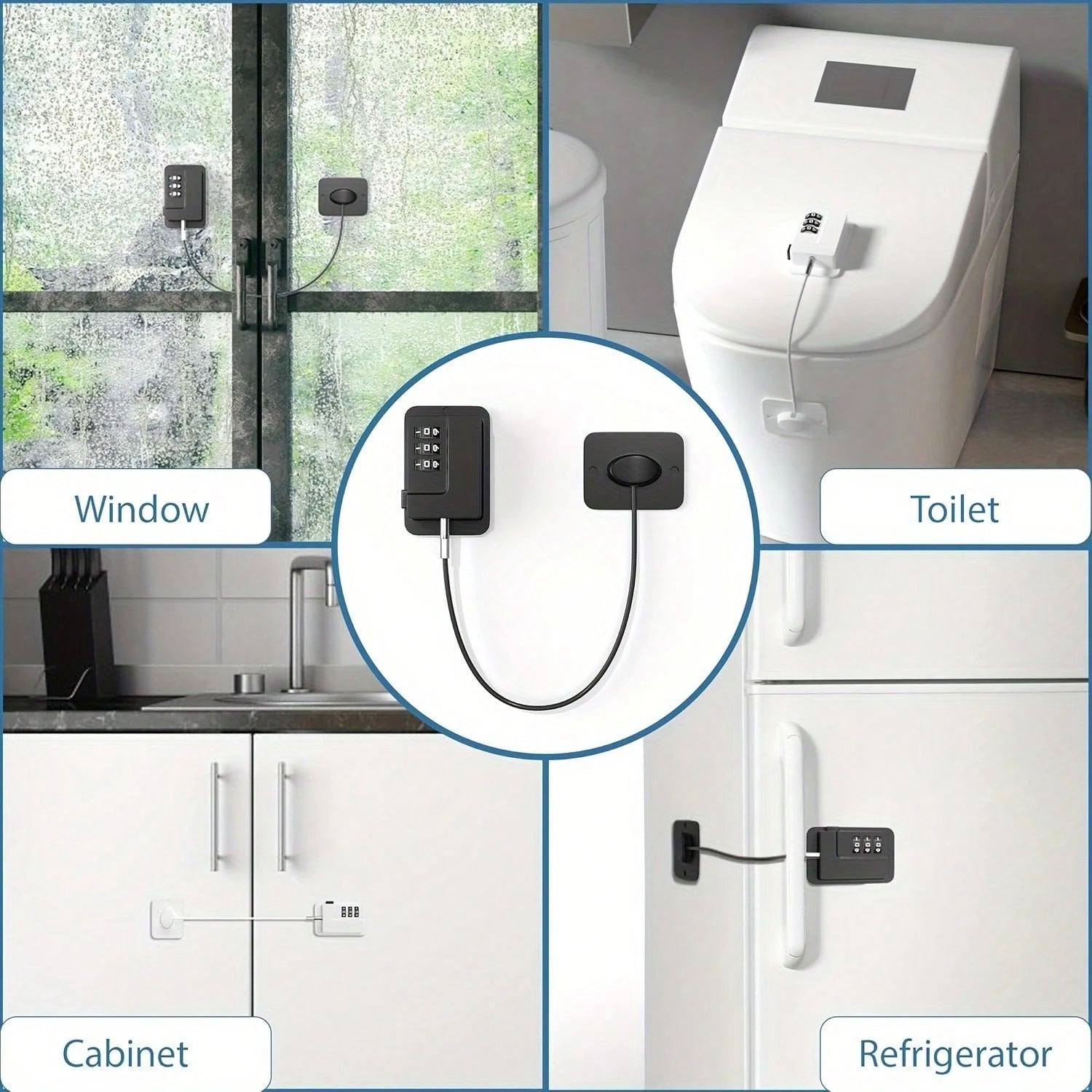 Upgraded Refrigerator Password Lock, Upright Freezer Lock, Cabinet Lock With Password, Child Safety Lock, Black