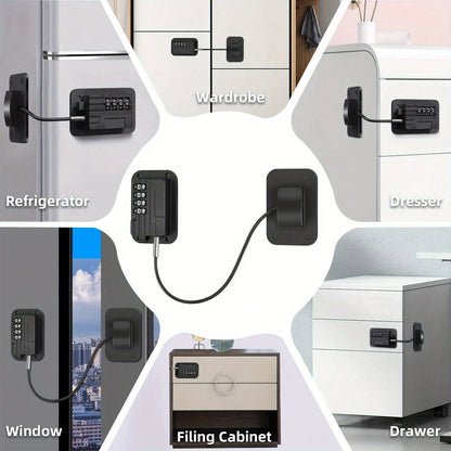 Upgraded Refrigerator Password Lock, Upright Freezer Lock, Cabinet Lock With Password, Child Safety Lock, Black