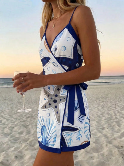 Vaclyn South American Floral Print Chiffon Cover Up For Women