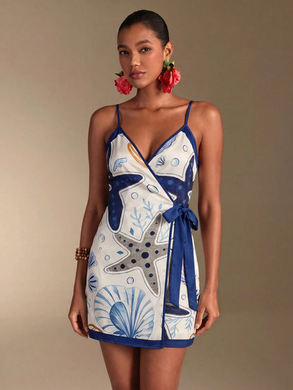 Vaclyn South American Floral Print Chiffon Cover Up For Women