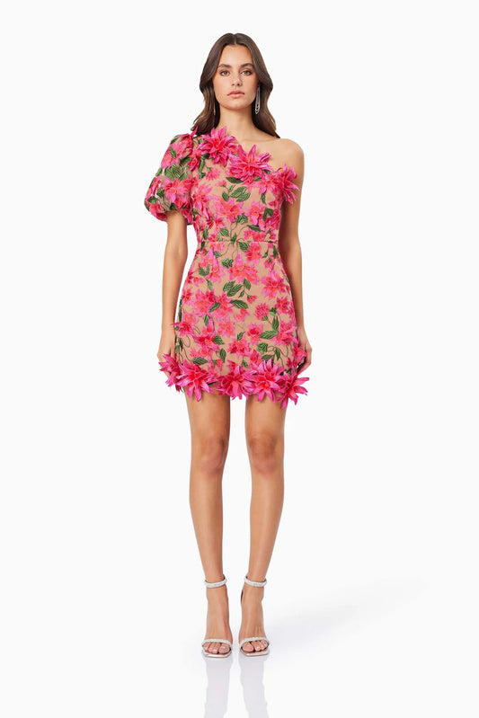 Valentina One Shoulder Dress - Pink - SHOPJAUS - JAUS