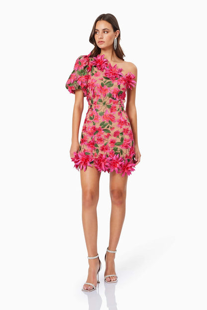 Valentina One Shoulder Dress - Pink - SHOPJAUS - JAUS