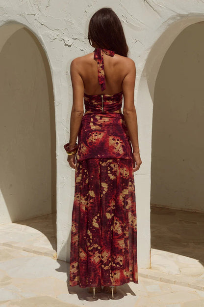Valletta Maxi Skirt - Eliana Red