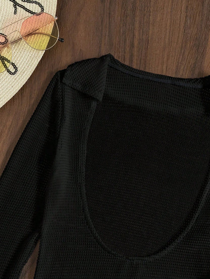 Vaytide New Summer Women's Sexy Deep-V Cover-Up Featuring Unique Black Mesh Fabric.Swimsuits For Woman.Vacation Outfits Women.