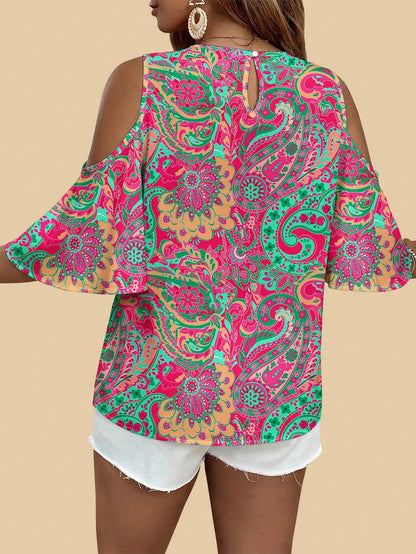VCAY Casual Shell Flower Craft Contrast Color Plus Size Black Shirt Suitable For Summer Black Top Music Festival Y2K