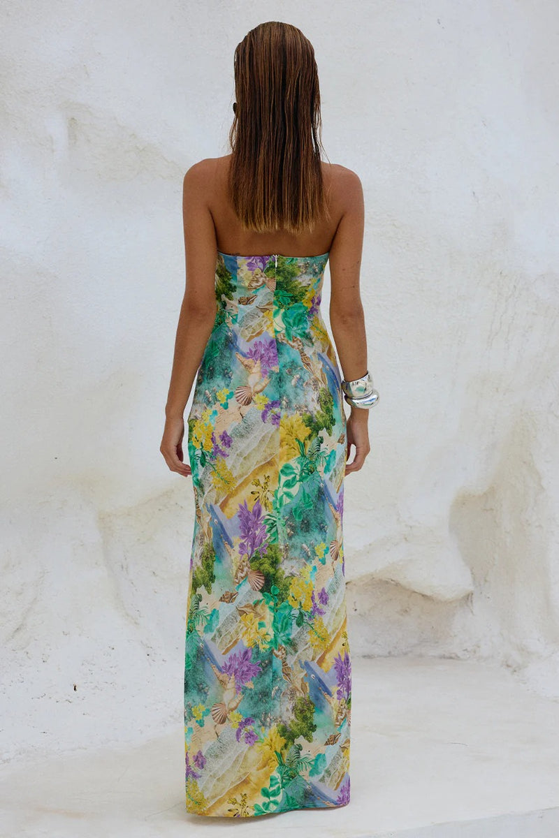Velza Strapless Dress - Esme Print - SHOPJAUS - JAUS