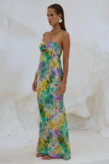Velza Strapless Dress - Esme Print - SHOPJAUS - JAUS