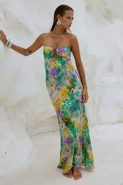 Velza Strapless Dress - Esme Print - SHOPJAUS - JAUS