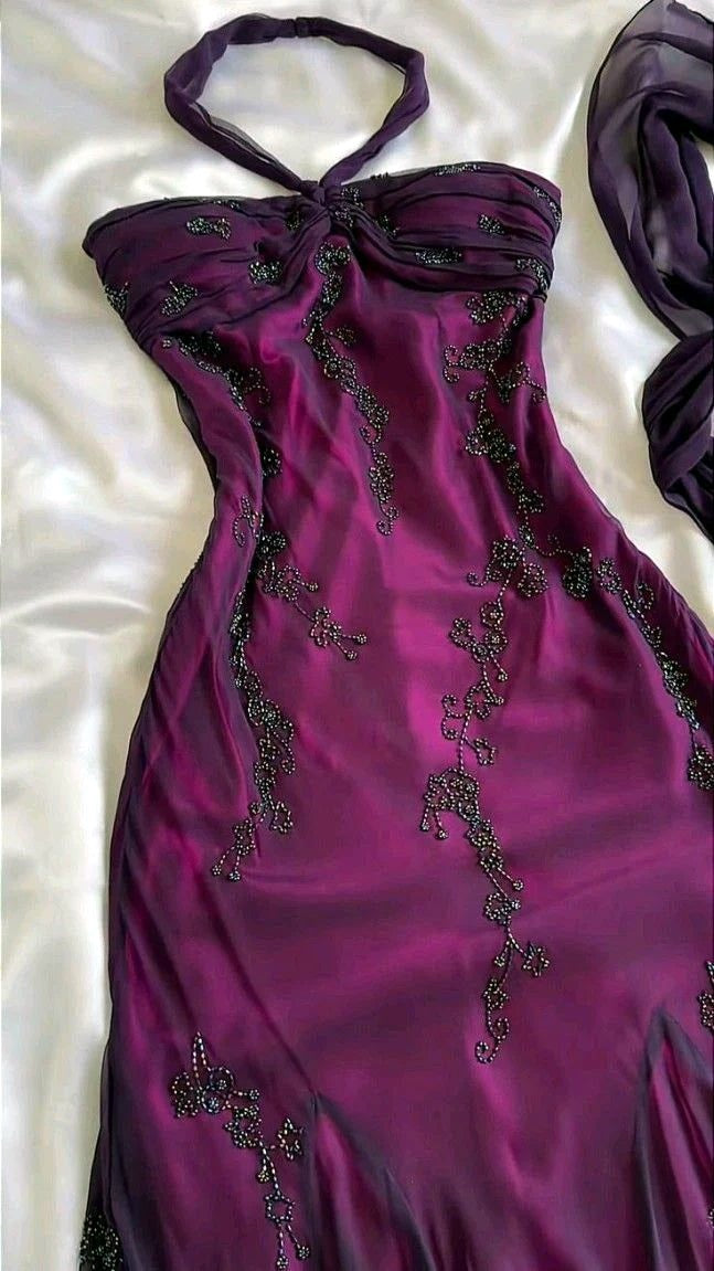 Vintage Blue Chiffon Long Prom Dresses Elegant Beaded Party Dresses Debs Outfits,AST2315