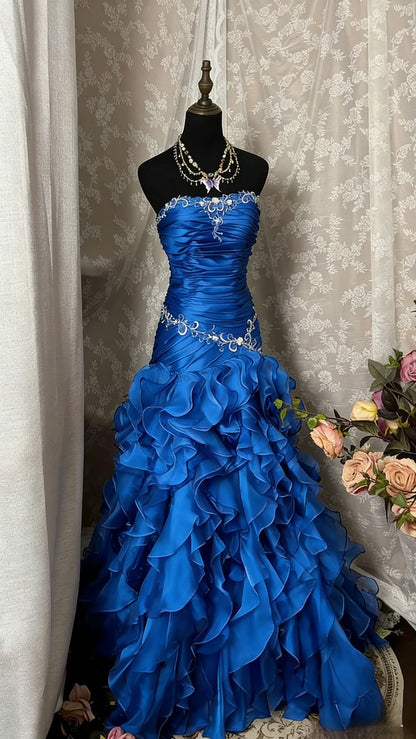 Vintage Sheath Grape Long Prom Dresses Tiered Tulle Strapless Quinceanera Dresses Sweet 16 Dresses,AST2281