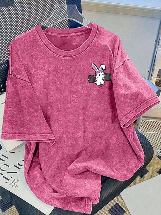 Vintage Washed 's Minimalist Printed Round Neck Hort Leeve Washed Cotton T-Hirt CuteWashed T Hirt Ummer Tops Free People Inspired Clothes Graphic Te