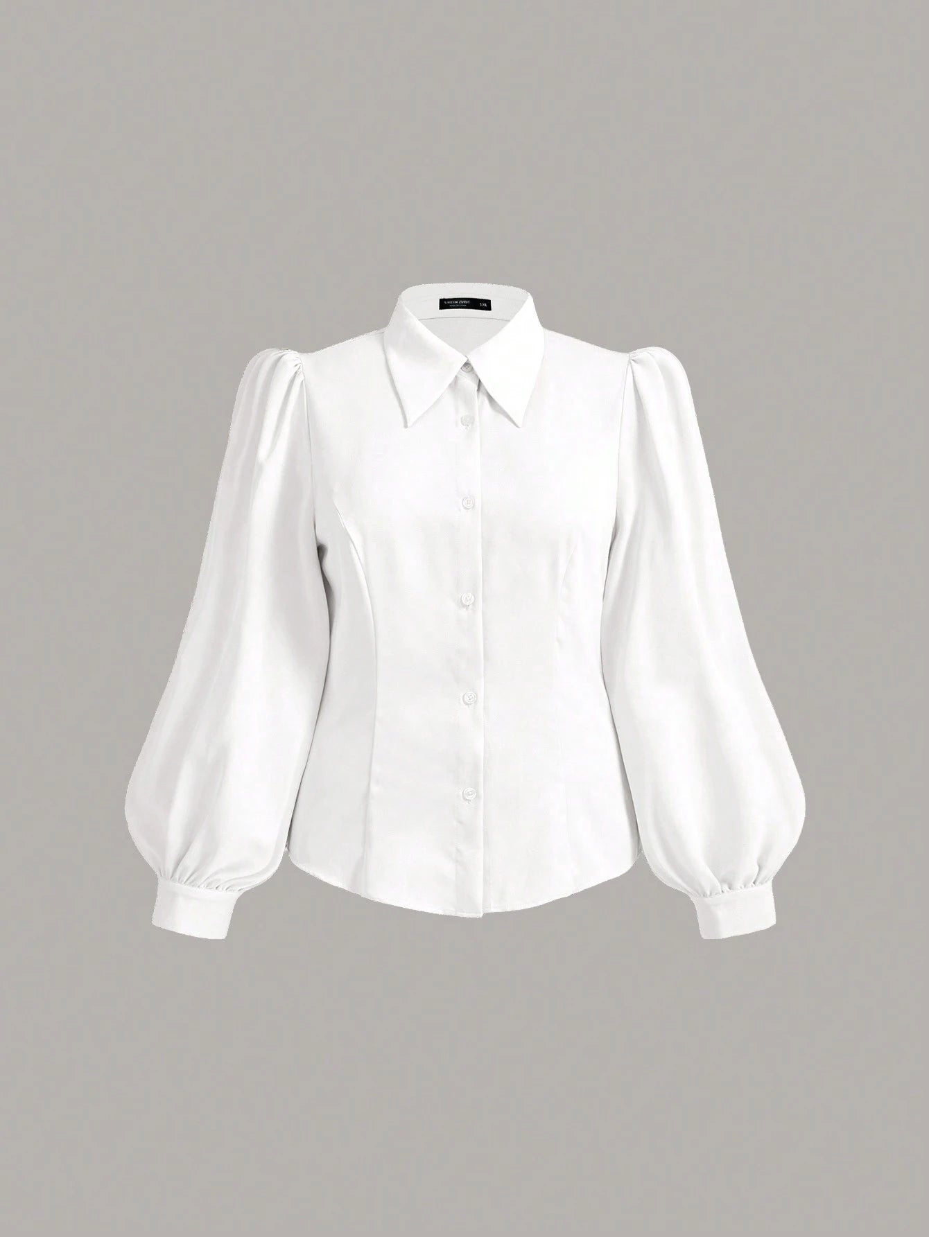 Vintamour Plus Size Vintage Elegant Lantern Sleeve Shirt Thanksgiving Curve Long Women Blouse White Button Up Costume Professional Spring Festival Outfits For