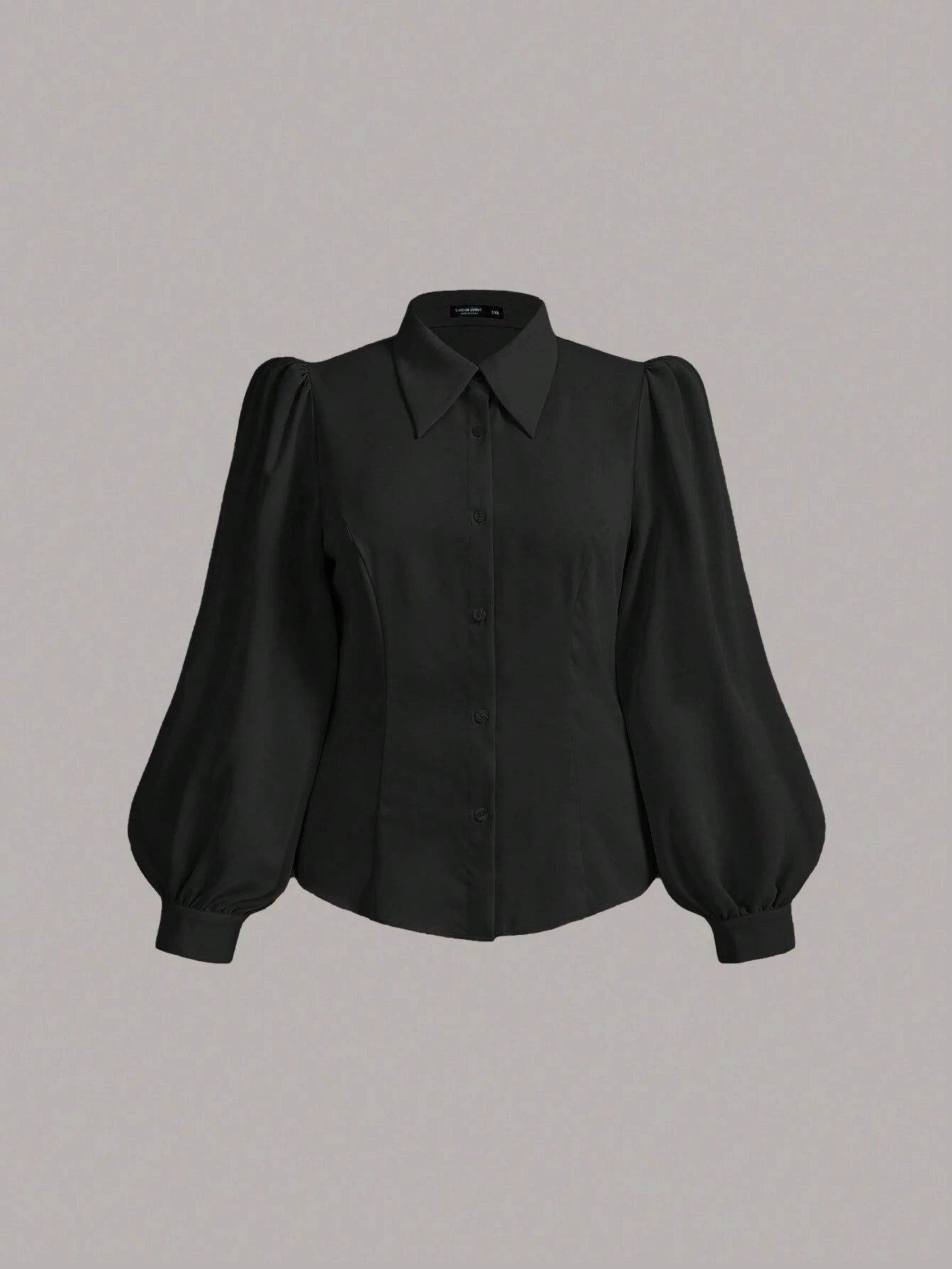 Vintamour Plus Size Vintage Elegant Lantern Sleeve Shirt Thanksgiving Curve Long Women Blouse White Button Up Costume Professional Spring Festival Outfits For