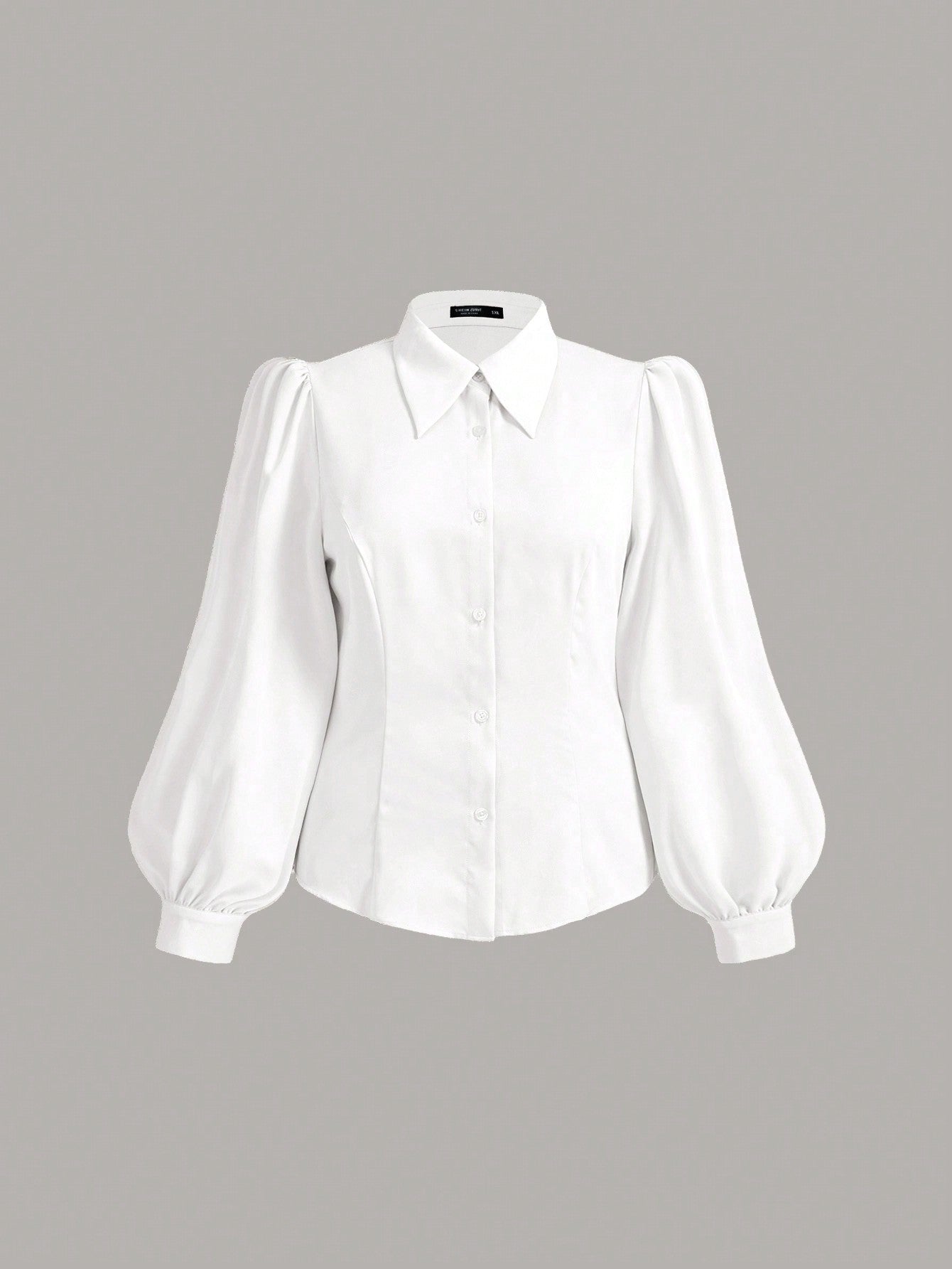 Vintamour Plus Size Vintage Elegant Lantern Sleeve Shirt Thanksgiving Curve Long Women Blouse White Button Up Costume Professional Spring Festival Outfits For