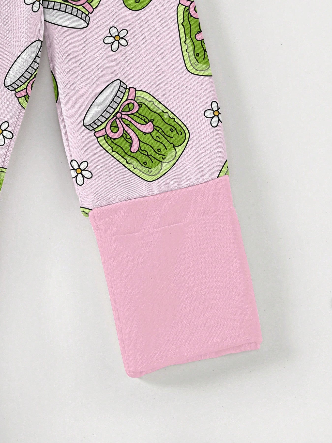 VISIKIDS Baby Bamboo Viscose Pickle Jar Print Long Sleeve 2-Way Zip Up Romper, One Piece Outfit For Newborn Infants 0-24M, Pink