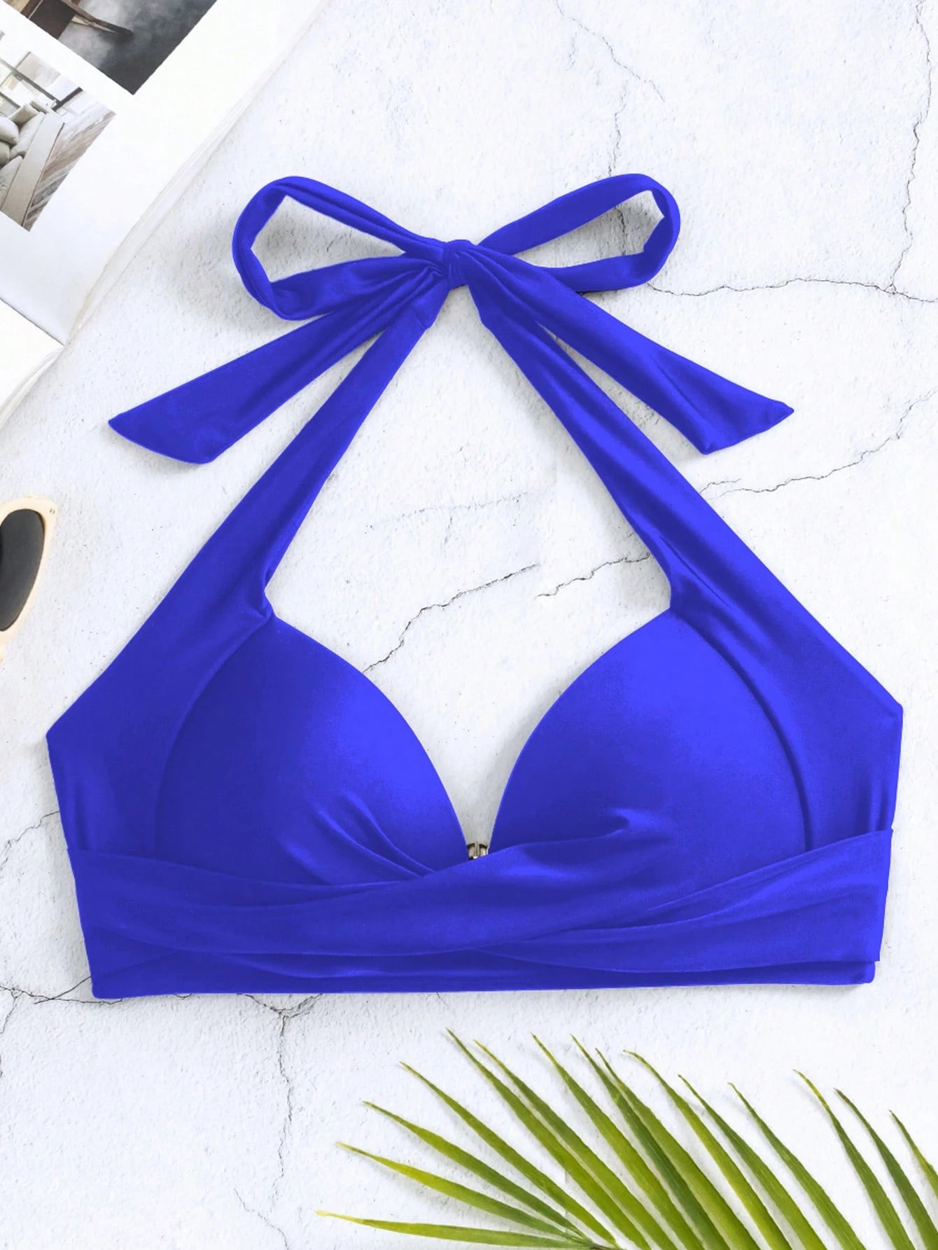 Voyashape Summer Beach Solid Color Halter Bikini Top