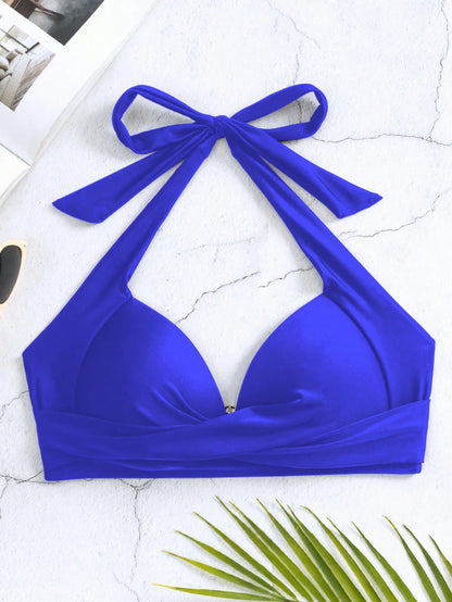 Voyashape Summer Beach Solid Color Halter Bikini Top