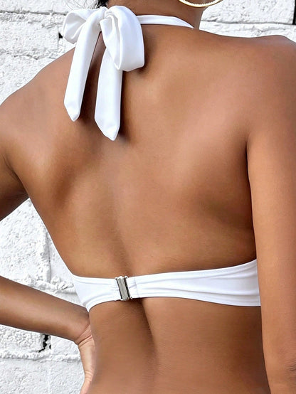 Voyashape Summer Beach Solid Color Halter Bikini Top