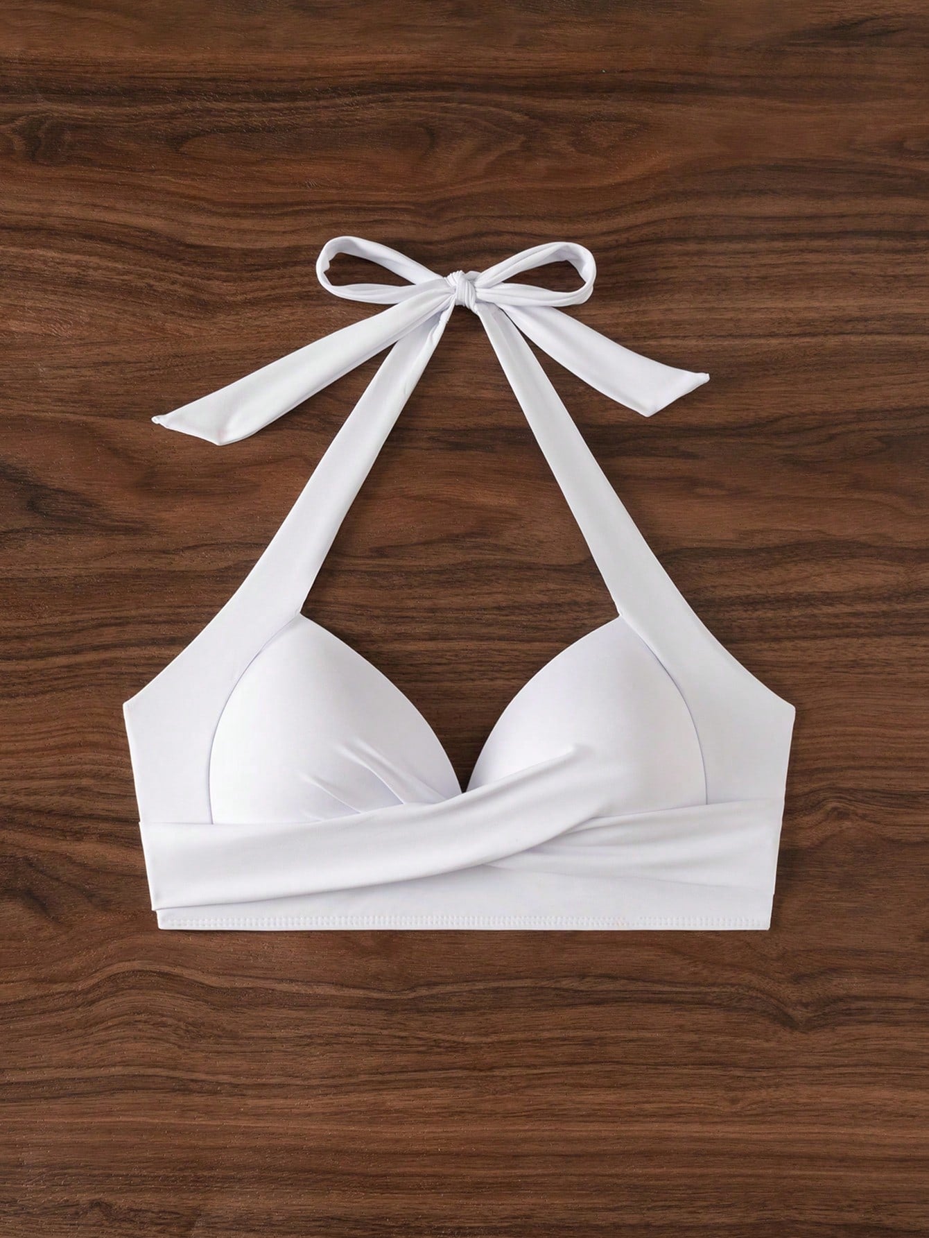 Voyashape Summer Beach Solid Color Halterneck Swimwear Top