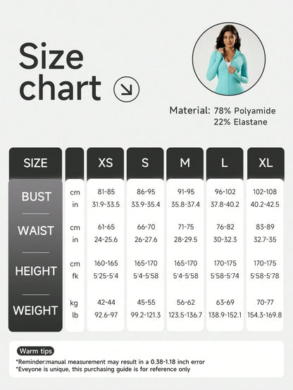 VUTRU 1pc Women's Slim Fit Athletic Jacket With Thumb Holes, For Running, Yoga Spring Sports