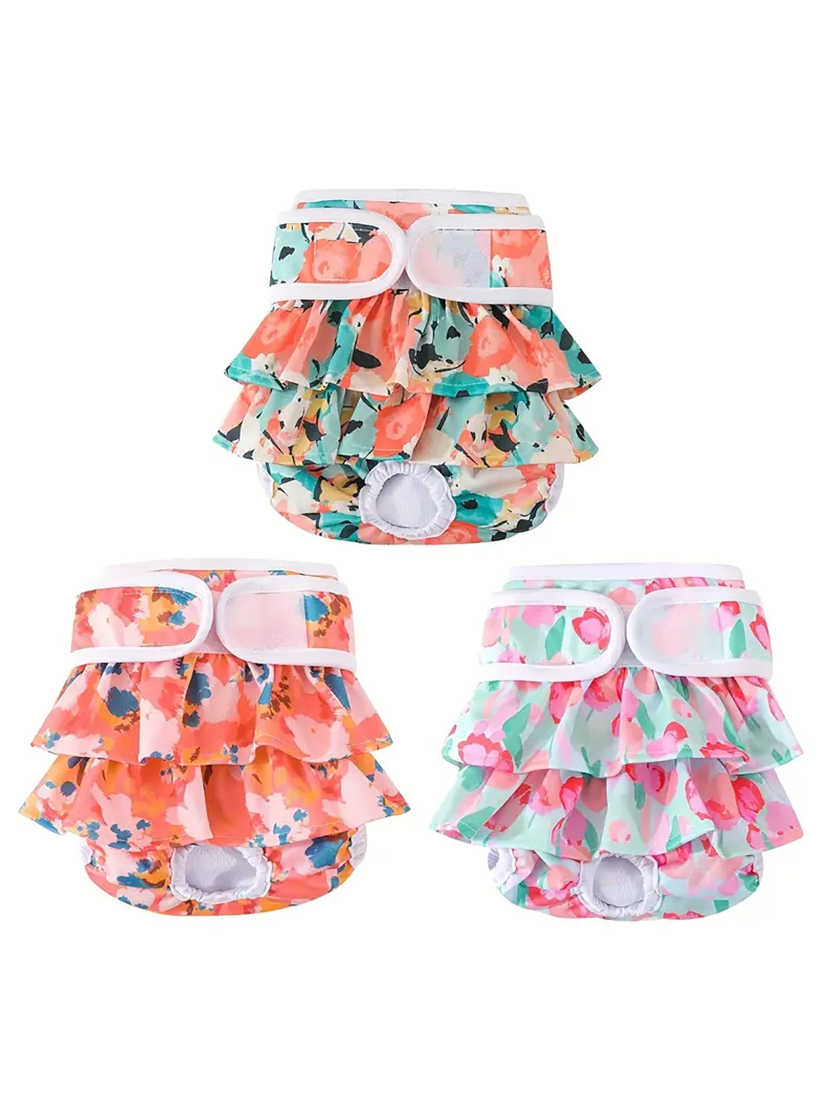 Washable Female Dog Diapers (3 Pack)-No Leak And Harassment Reusable Diapers For Doggy Female In Period-Highly Absorbent With Strong & Flexible Closure