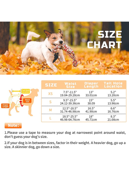 Washable Female Dog Diapers (3 Pack)-No Leak And Harassment Reusable Diapers For Doggy Female In Period-Highly Absorbent With Strong & Flexible Closure