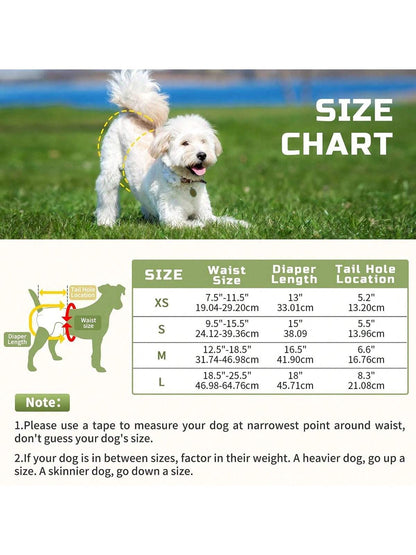 Washable Female Dog Diapers (3 Pack)-No Leak And Harassment Reusable Diapers For Doggy Female In Period-Highly Absorbent With Strong & Flexible Closure