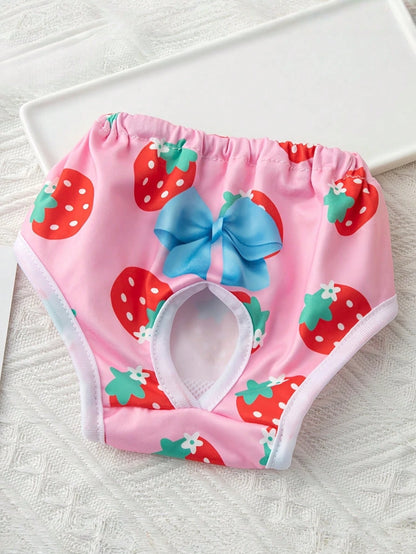 Washable Set Of 7 Dog Physiological Shorts With Cute Pet Prints Absorbent Reusable Leakproof Puppy Diapers For Small Medium Dogs