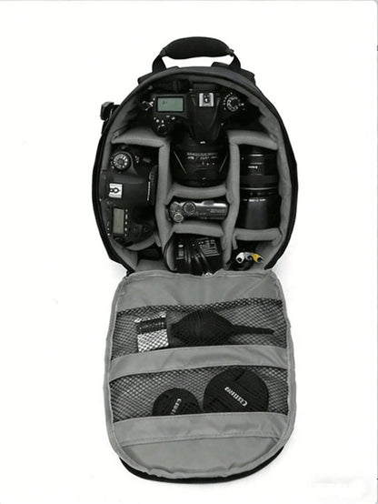 Waterproof Shockproof Camera Backpack With Custom Divider Padded Compartments, Lightweight DSLR Lens Storage Rucksack For Photography Outdoor Hiking