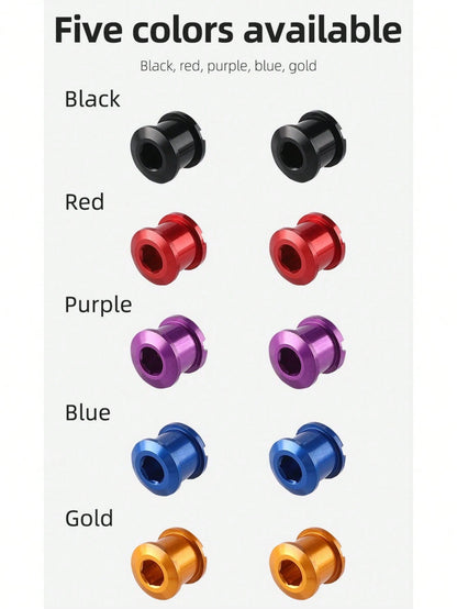 WEST BIKING 5PCS Bicycle Single/Double Chainring Bolts Durable Aluminum Alloy Personalized Color Bike Parts For Men And Women
