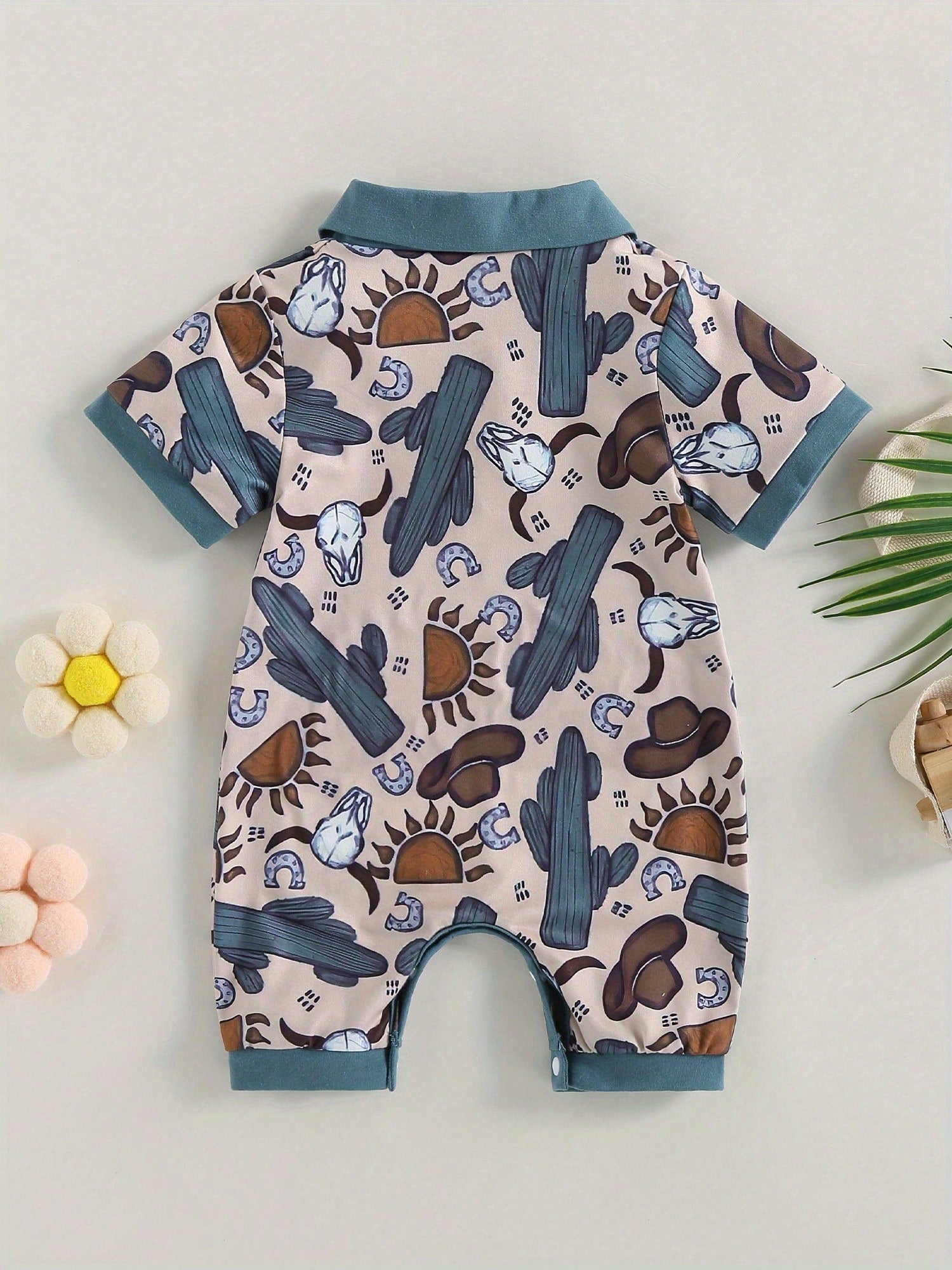 Western Baby Boy Summer Clothes Highland Cow Print Romper Shorts Jumpsuit One Piece Outfits Cowboy 0-18M