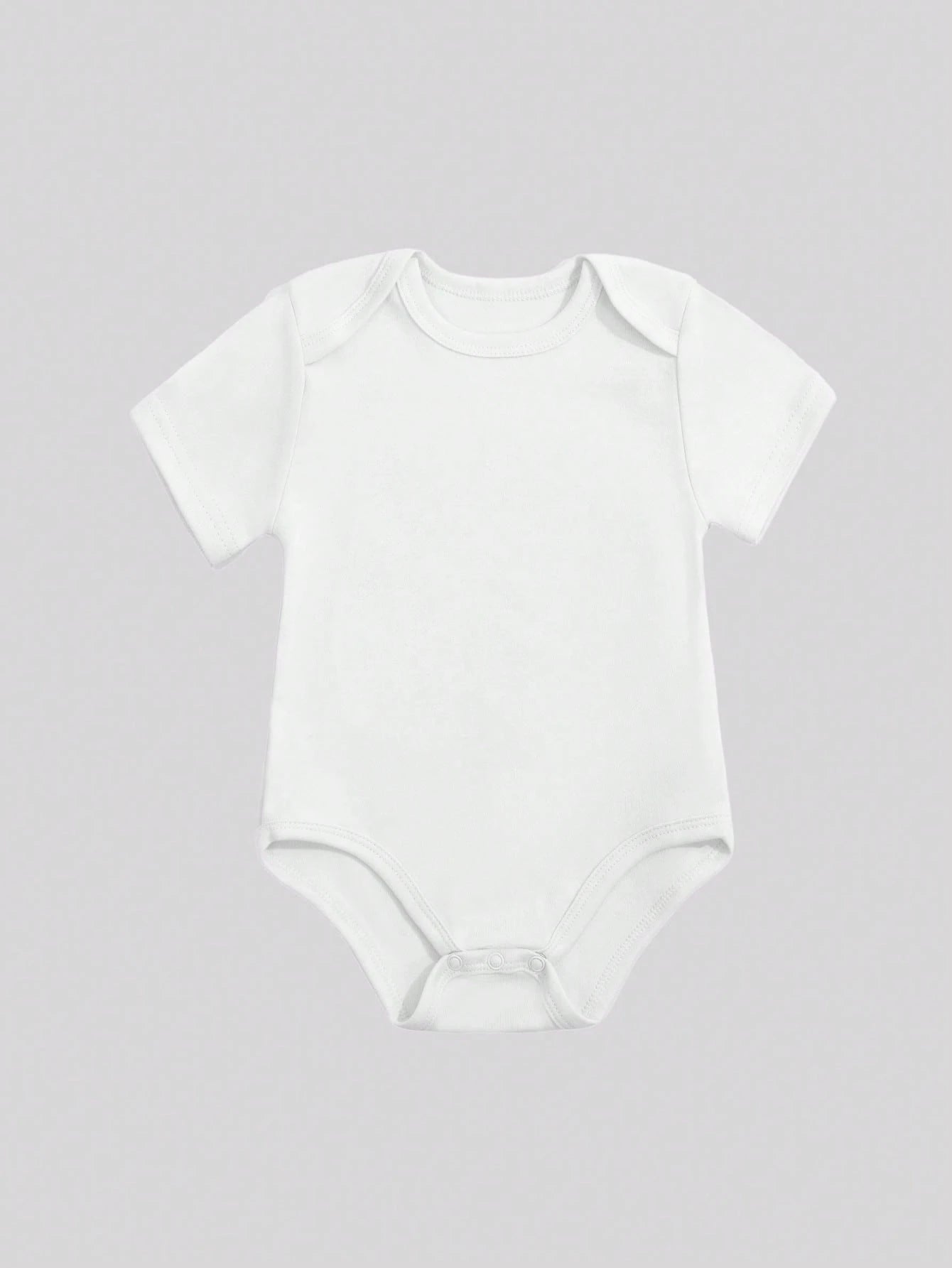 White Baby Clothing With "I ♥ My GrandPa & GrandMa This Much" Print And Stick Figure Drawing Baby Boys And Girls 2025 Newborn Baby Bodysuit Casual Short Sleeve Knitted Fabric Monogram Print Regular Ba