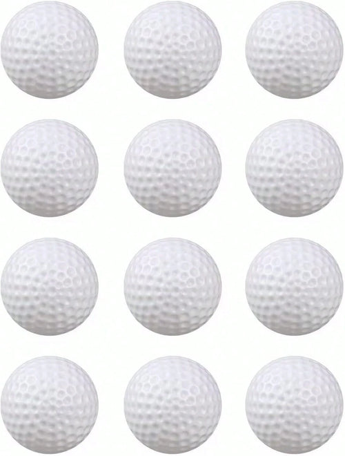 White Hollow Practice Golf Balls Plastic 6pcs 42mm Airflow Balls| Golf Training Limited Flight Balls For Swing Driving Range Home Backyard Use