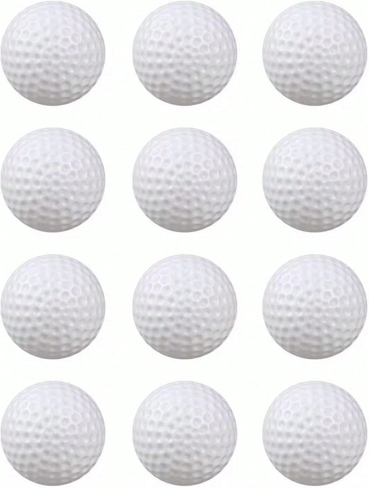 White Hollow Practice Golf Balls Plastic 6pcs 42mm Airflow Balls| Golf Training Limited Flight Balls For Swing Driving Range Home Backyard Use