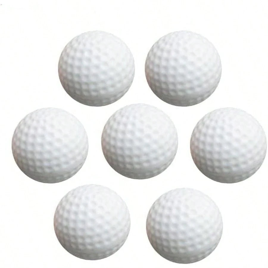 White Hollow Practice Golf Balls Plastic 6pcs 42mm Airflow Balls| Golf Training Limited Flight Balls For Swing Driving Range Home Backyard Use