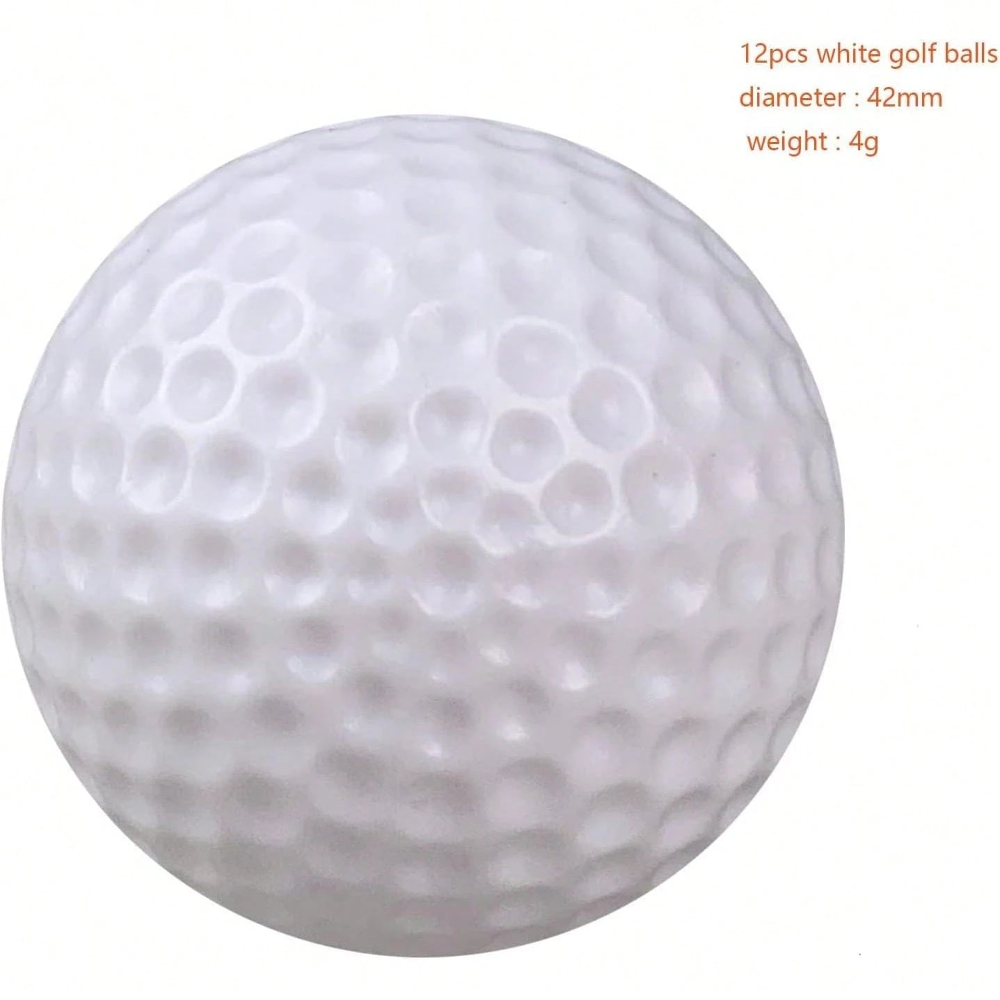 White Hollow Practice Golf Balls Plastic 6pcs 42mm Airflow Balls| Golf Training Limited Flight Balls For Swing Driving Range Home Backyard Use