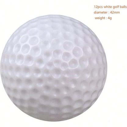 White Hollow Practice Golf Balls Plastic 6pcs 42mm Airflow Balls| Golf Training Limited Flight Balls For Swing Driving Range Home Backyard Use