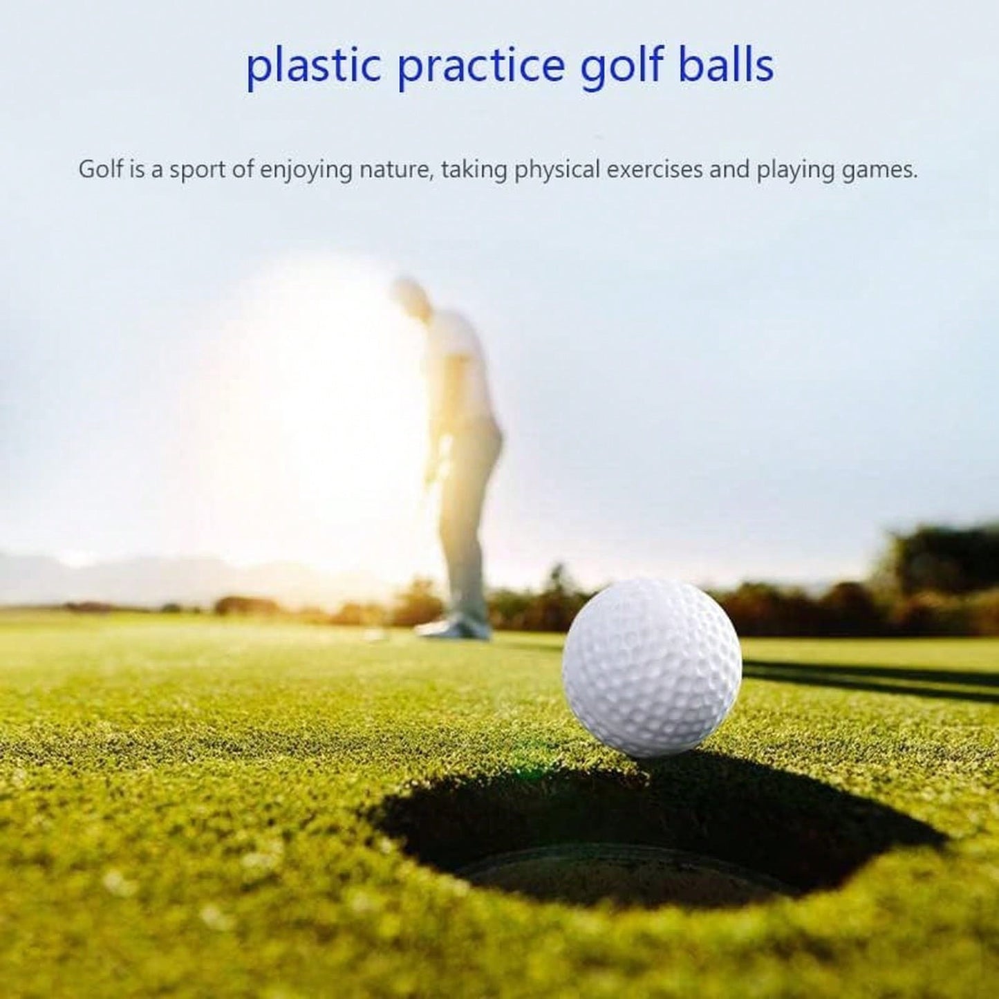 White Hollow Practice Golf Balls Plastic 6pcs 42mm Airflow Balls| Golf Training Limited Flight Balls For Swing Driving Range Home Backyard Use
