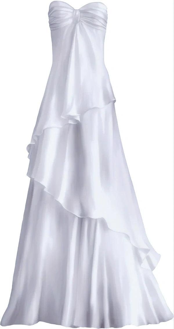White Sweetheart Chiffon Long Prom Dress - A-Line Floor Length Evening Gown
