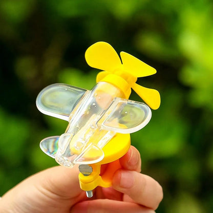 Wind-Powered Glowing Airplane Decoration, LED Glowing Windmill Decoration, Adhesive Sticker, Suitable For Cars, Motorcycles And Electric Bicycles.