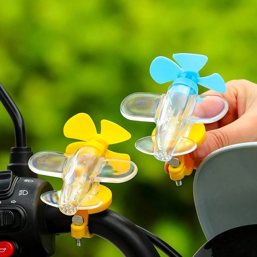 Wind-Powered Glowing Airplane Decoration, LED Glowing Windmill Decoration, Adhesive Sticker, Suitable For Cars, Motorcycles And Electric Bicycles.