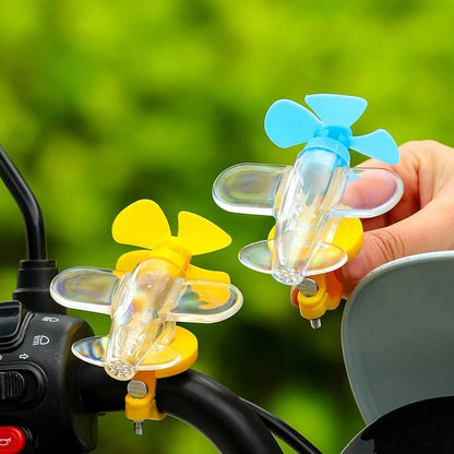 Wind-Powered Glowing Airplane Decoration, LED Glowing Windmill Decoration, Adhesive Sticker, Suitable For Cars, Motorcycles And Electric Bicycles.