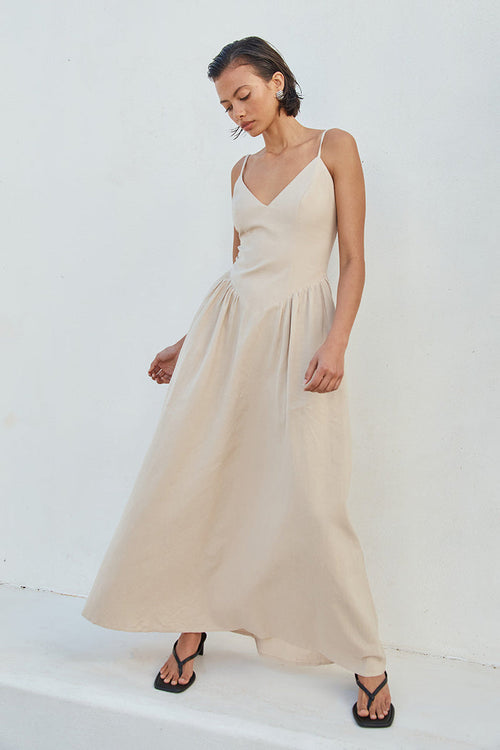 Winslet Midi Dress - Sand - SHOPJAUS - JAUS