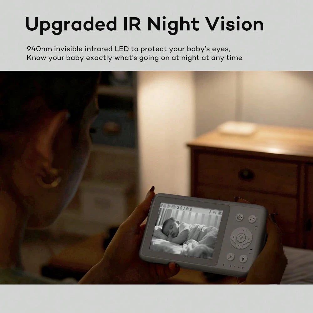 Wireless Baby Monitor With 3.2" Display, Real-Time Video