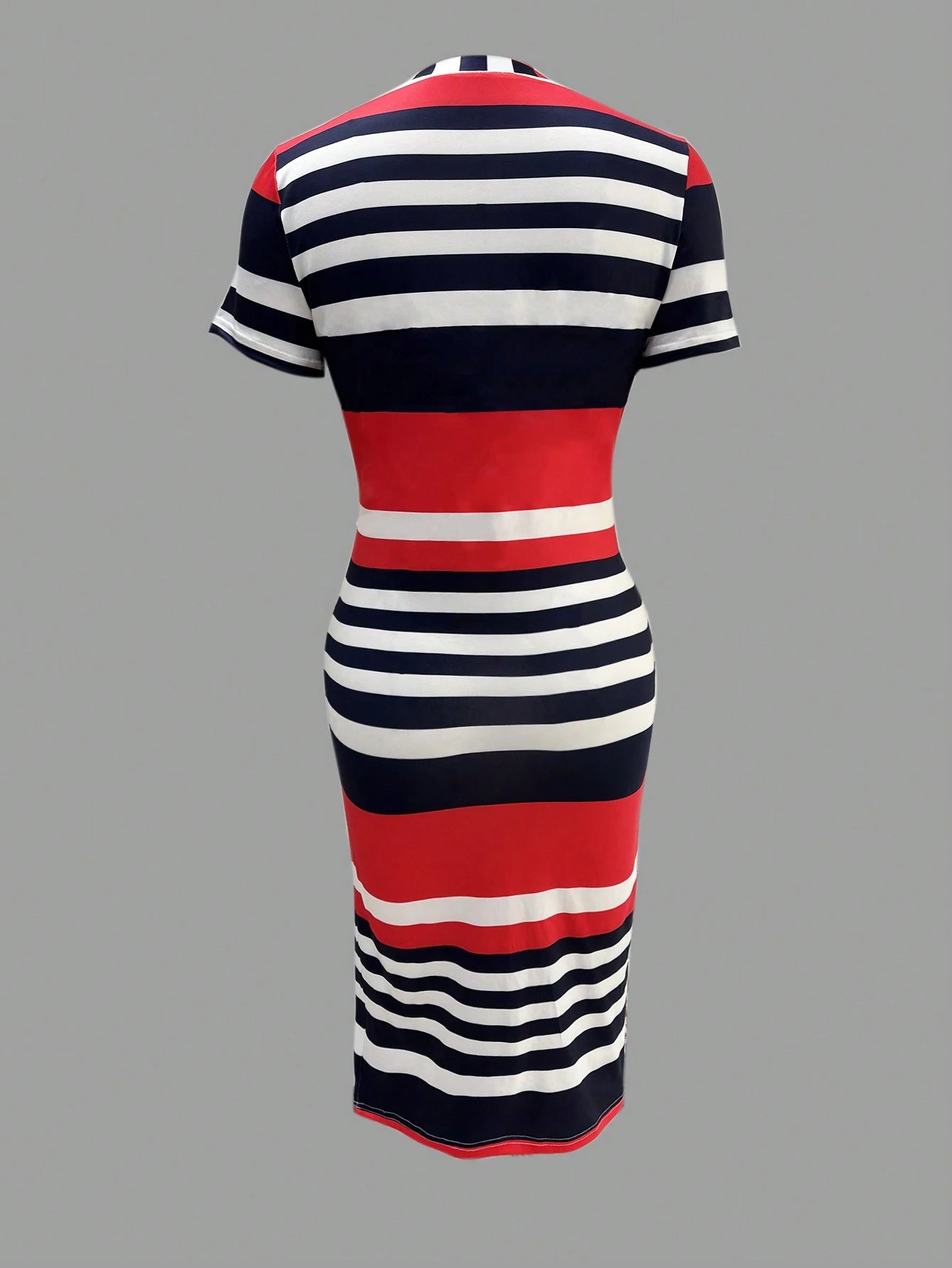 Women Casual Colorblock Striped Bodycon Dress Elegant Summer