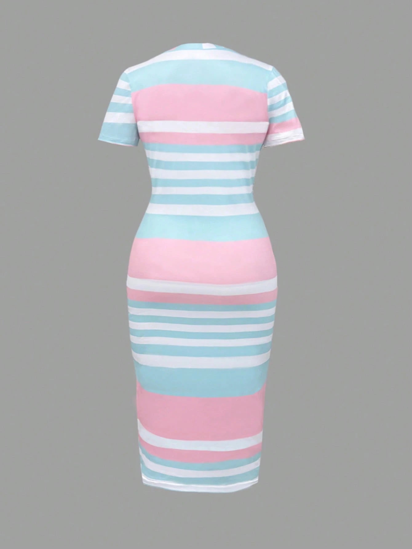 Women Casual Colorblock Striped Bodycon Dress Elegant Summer