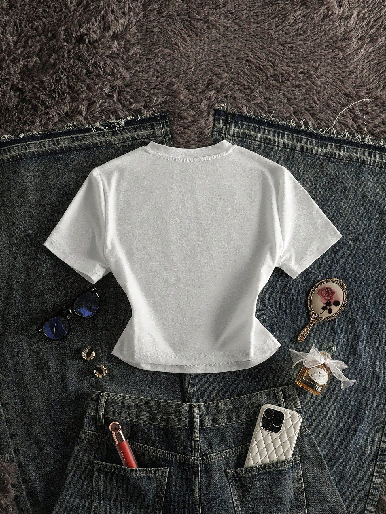 Women Plus Size Casual Summer Slogan Print Cropped Tight T-Shirt, Sexy Top