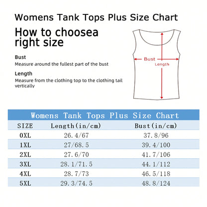 Women Plus Size Round Neck Tank Top Line Art Sunflower Graphic Loose Fit Flowy Summer For Layering Casual & Workout Game Day Christmas Halloween Etc.