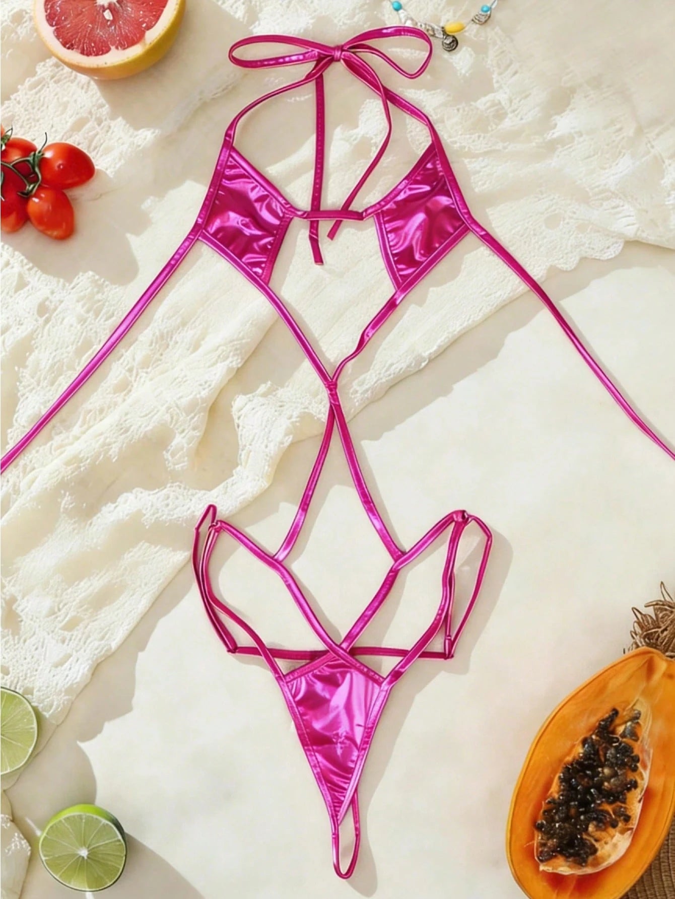 Women's 1pc Pool Party Swimsuit Set, Sexy High Waist Vacation Swimwear, 2026 New Style, Beachwear, Ibiza Style, Vacation Vibe Summer